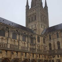 The famous spire of the Norwich Cathedral