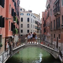 On a bridge in Venice with some of my friends!