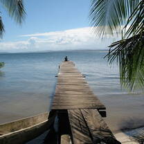 boardwalk to the water in Costa Rica