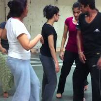 practicing their dance