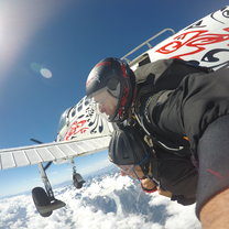 Sky diving over Fox Glacier 