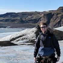 A photo of myself after the long hike up a glacier.