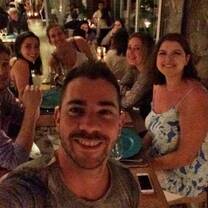 A photo of new friends and IFSA staff out to a complementary dinner in Punta del Este, Uruguay.