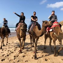With the program we went to Morrocco, we were riding camels while we appreciated the shores of the Mediterranean Sea.