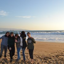 A picture of a beach day with my host family