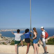 Looking out at the city from the top of el Castilo de Santa Barbara