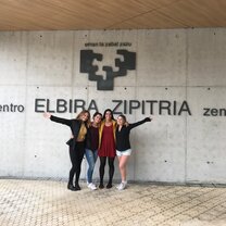 Outside of the school in San Sebastian