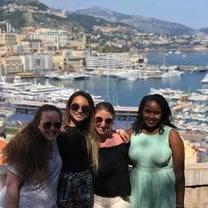 Group of girls traveling to Monaco