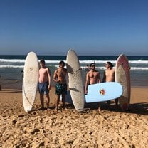 Surfing at Bondi Beach, Australia 