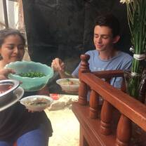 A home-made meal a couple hundred feet above ground