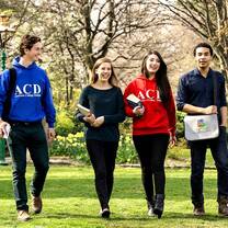 Students walking on the field