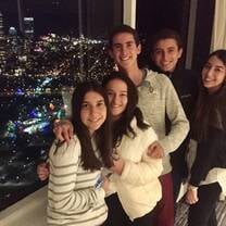Students on the first night of their exchange in the USA during the welcome dinner