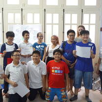 Vietnamese holding diplomas