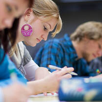 students writing