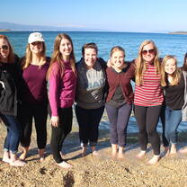 group of girls at a beach