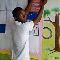 the guy is posting in the wall