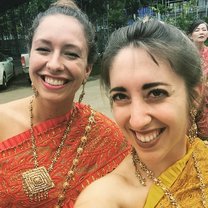 Me and a fellow english teacher from the program. The school dressed us in traditional Thai costumes for a parade!