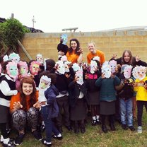 Created lion masks with the school children