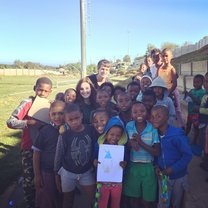 Getting creative with the local children.