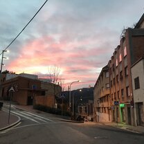 Beautiful Barcelona sunset in the Sarria neighborhood