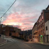 Beautiful Barcelona sunset in the Sarria neighborhood 