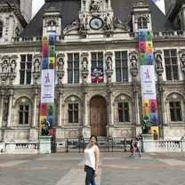 Outside the beautiful Hotel de Ville by the CEA Center