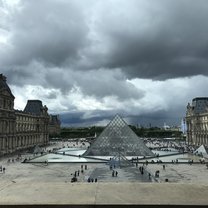 A storm conjured by the glass pyramid at the Louvre 