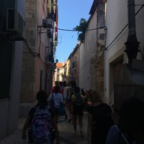 The group walking down one of many beautiful streets!