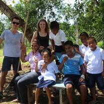 Helping in Embera's primary school
