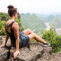 Looking out at Yangshuo.