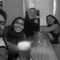 In the Berlin hostel with one of my London flatmate and new found friends