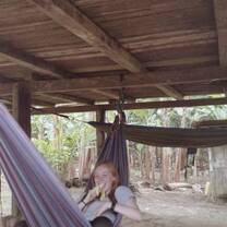 Relaxing in a hammock after a day of work on a banana farm in Ecuador