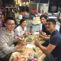Eating at a Taiwanese breakfast joint 
