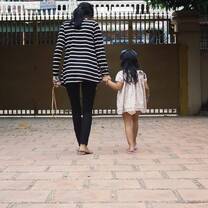 Volunteer and child