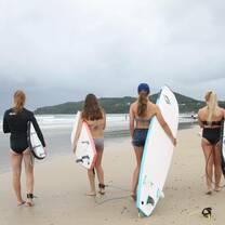 Friends Surfing