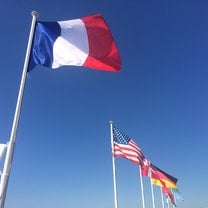 Flags along the Promenade des Anglais
