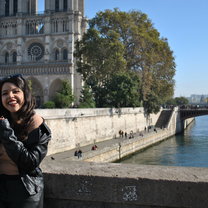 On a weekend trip to Paris in front of the Notre Dame