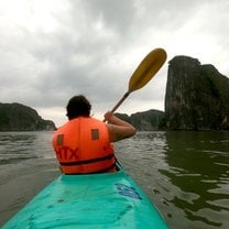 Kayaking in Halong Bay