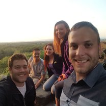 On top of an old watch tower that was falling apart with good friends