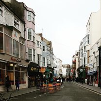 The Lanes district in Brighton where most of the restaurants, pubs and cubs are located.