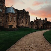 Sunset inside Alnwick Castle