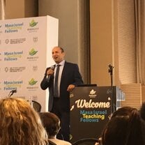 Minister of Education and HaBayit HaYehudi leader, Naftali Bennet, speaks at MITF's opening event. Attendance was mandatory.