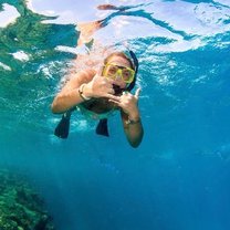 Snorkelling in the Great Barrier Reef, QLD.