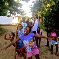 Children smiling at the camera 