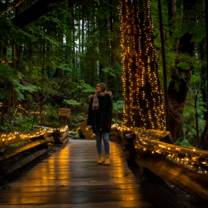 Irene from Barcelona at Capilano Bridge in Vancouver during her study and work experience in Canada