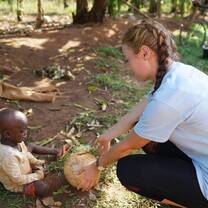 Volunteers in Uganda work with their communities on projects in agriculture, education, and health.