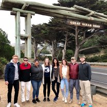 Friends at the start of the Great Ocean Road