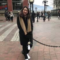 woman standing in front of plaza