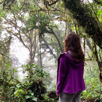 Me, looking out at the cloud rain forest in the fog, on the continental divide
