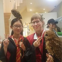 Cosplaying with owls.